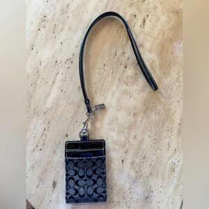 Limited edition COACH C signature lanyard in black patent